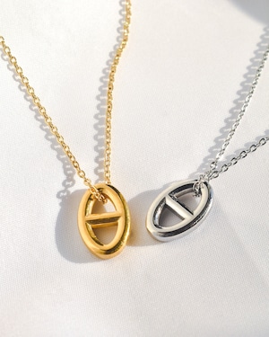 Simple mantel design necklace gold・silver