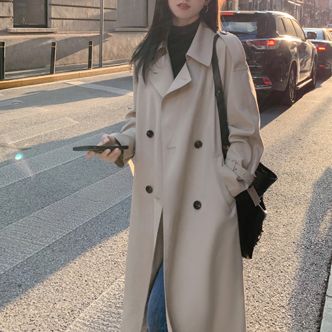 スタンドカラー トレンチコート 2color W01404