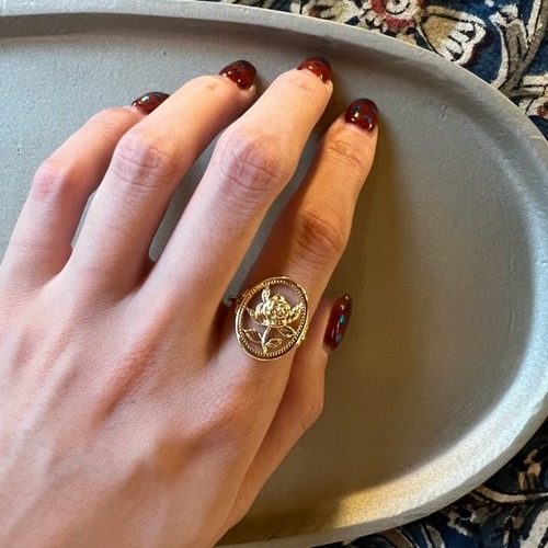 TOPANGA Jewelry Gold Rose Ring　Size 13 15　ゴールドローズリング　指輪　リング　プレゼント　ローズ　バラ　フラワー