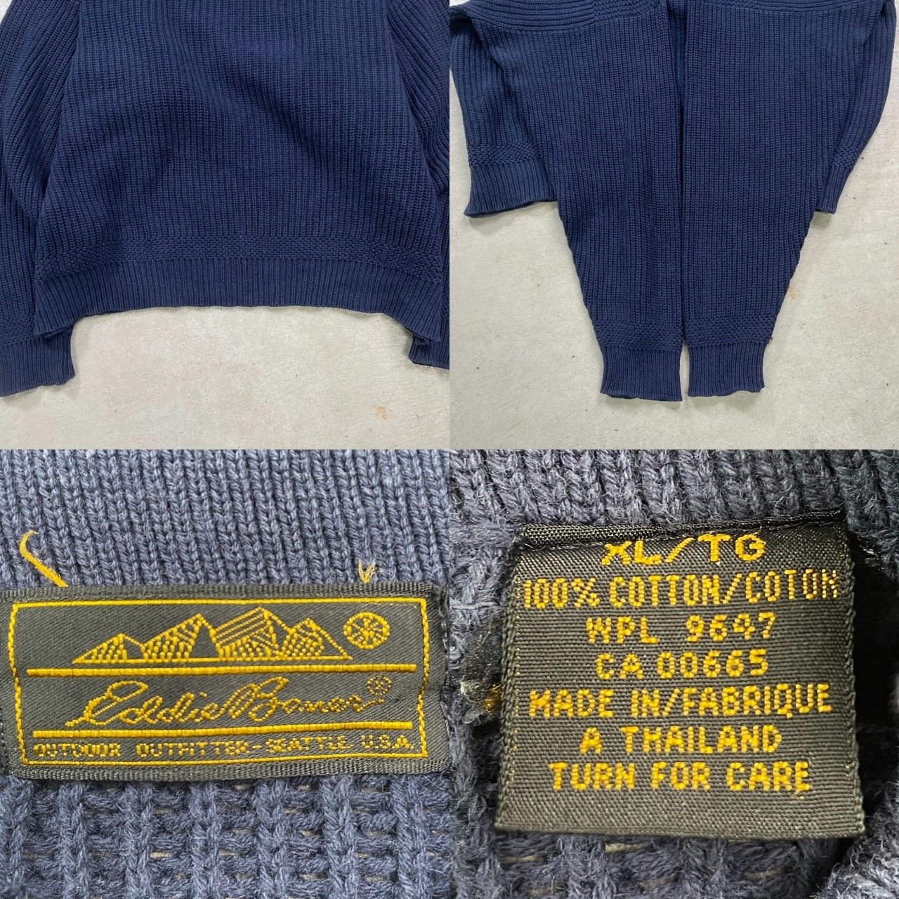 80年代 Eddie Bauer エディーバウアー コットンニットセーター ジープ 