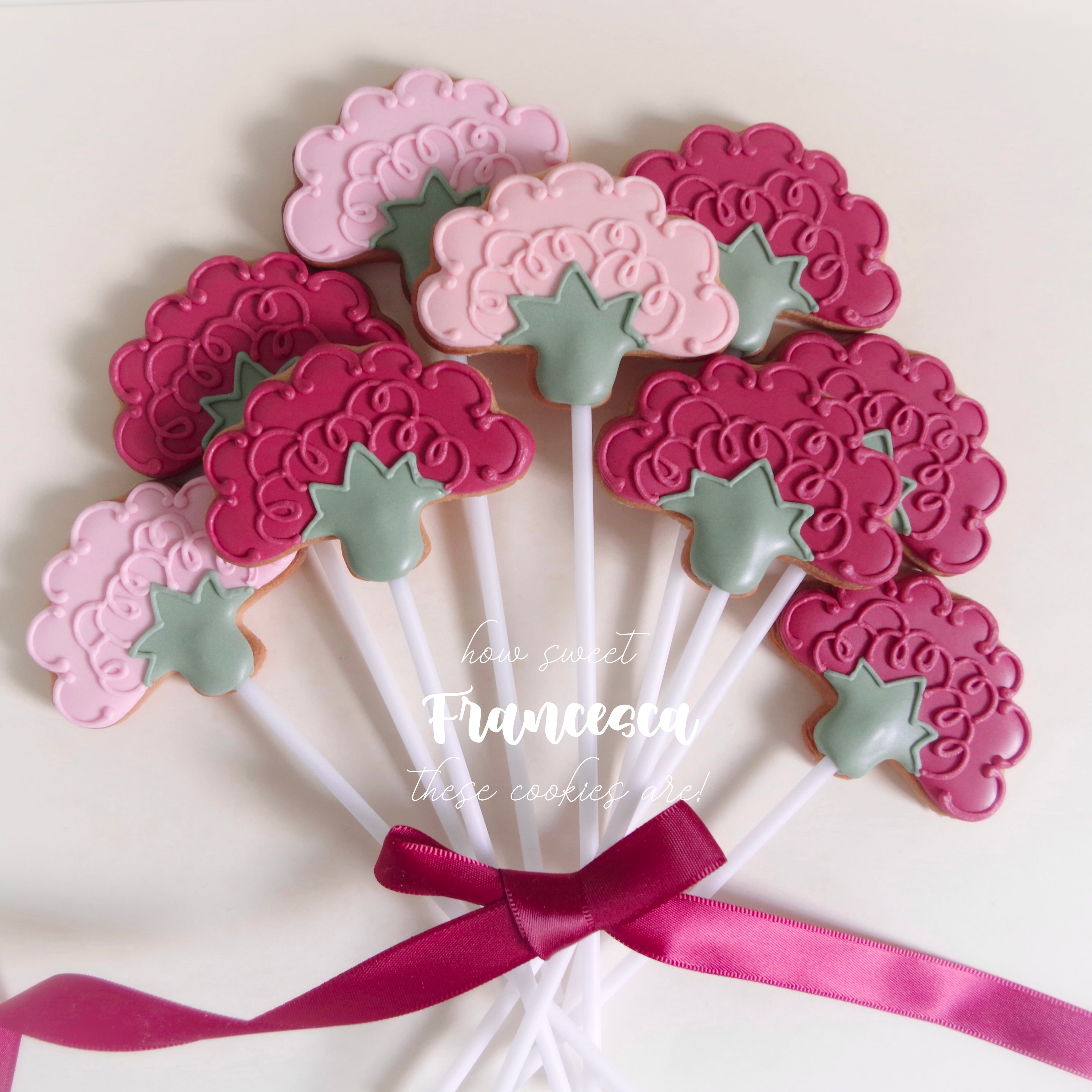 カーネーションのアイシングクッキー