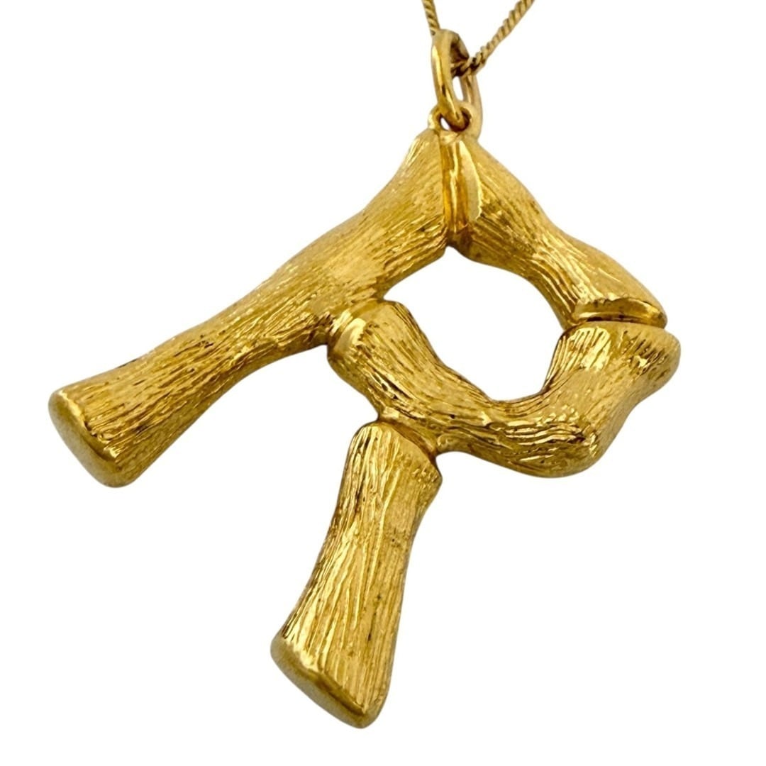 セリーヌ アルファベットチャーム ペンダント ネックレス イニシャル R