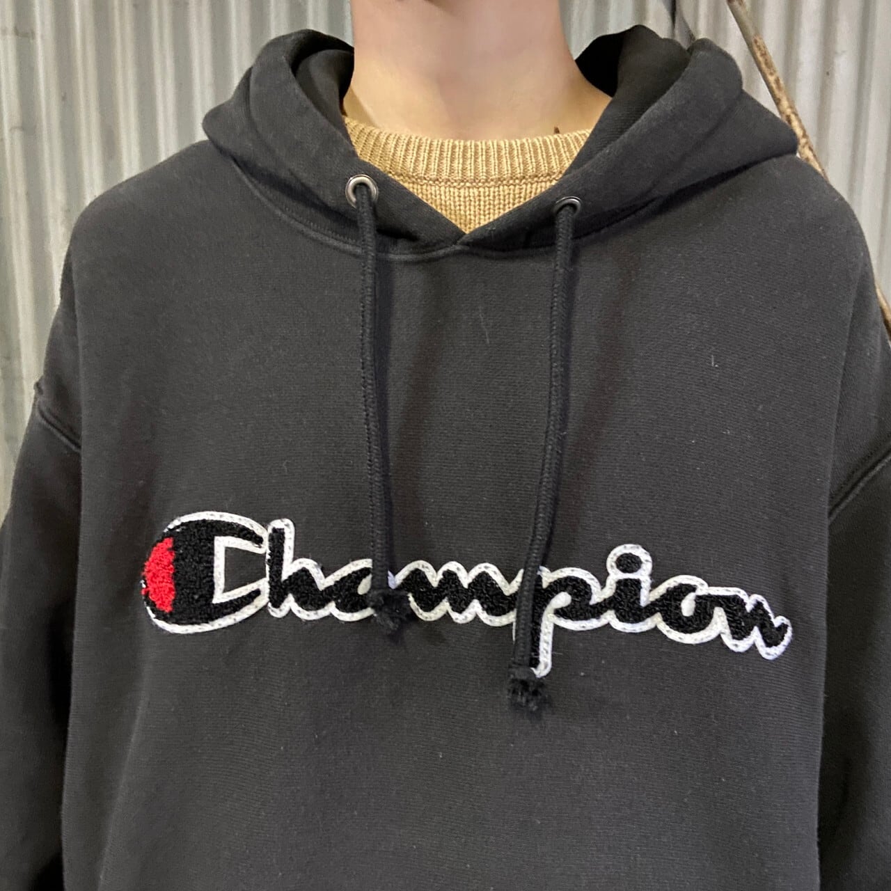 チャンピオンロゴプルオーバー♡Champion 未使用 タグ付き 黒 ブラック