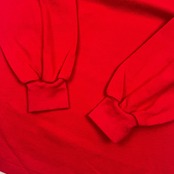70s 80s CHEMISE LACOSTE シュミーズ ラコステ 文字ワニ 鹿の子長袖 ポロシャツ 42/レッド メンズ