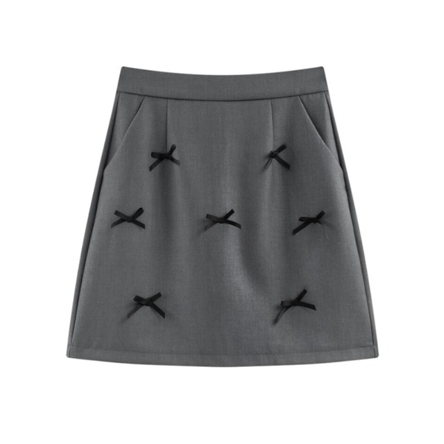 ribbon detail A-line mini skirt m0280