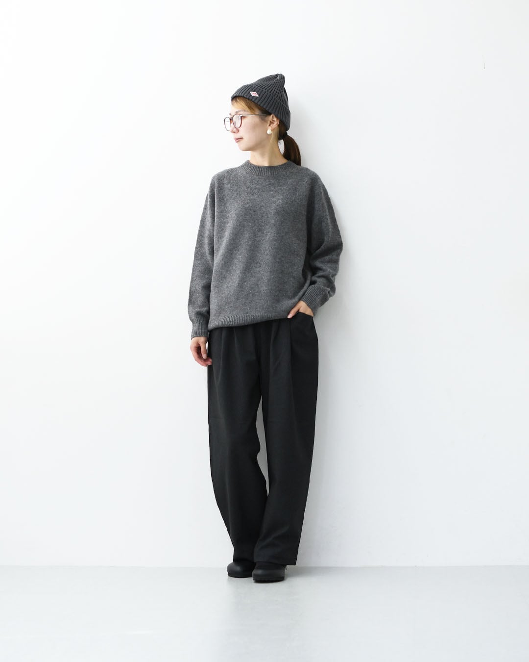 RINEN [リネン] 2/15ウール天竺編み(ホールガーメント) クルーネック