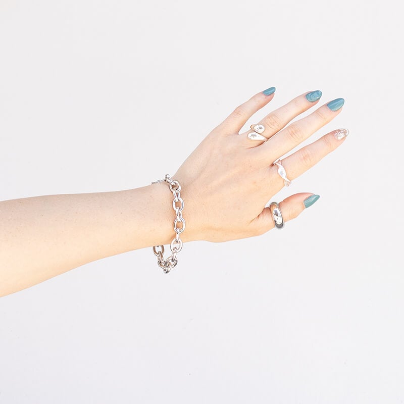 ネコポス便】ヴィンテージ風ねじれウェーブリング (0341