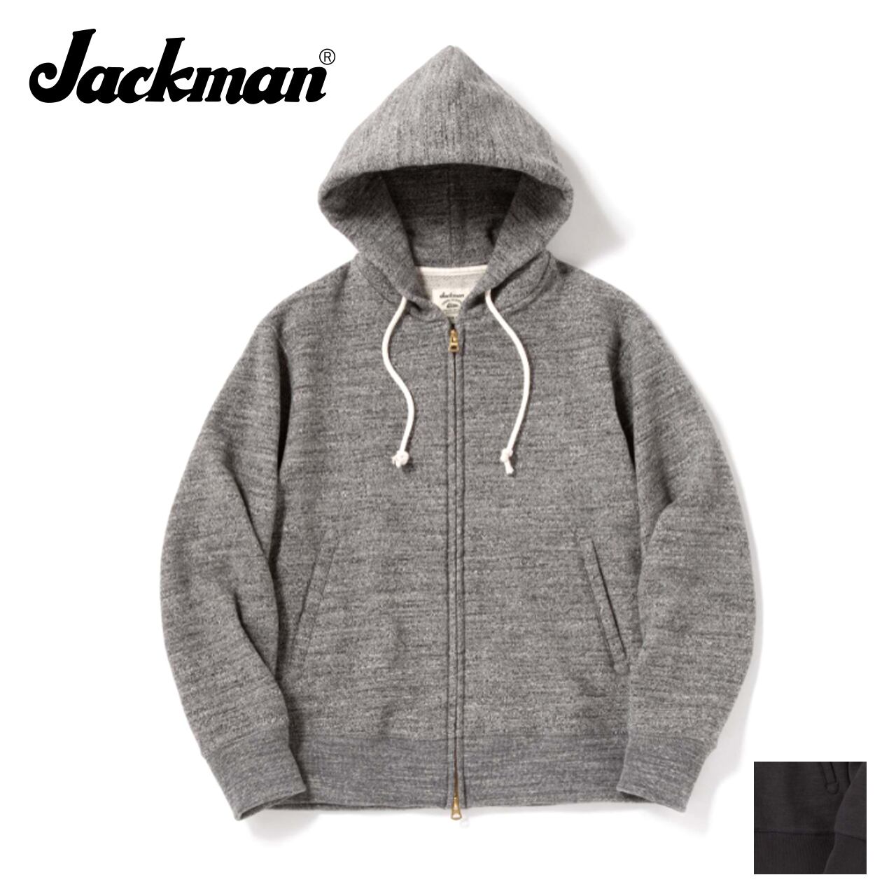 【新品】Jackman/ジャックマン ジップスウェットカーディガン グレー M