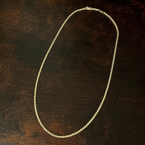 VINTAGE CARTIER 18K Gold Swage Curb Chain Necklace W2.6mm | ヴィンテージ カルティエ 18K ゴールド スエージ カーブ チェーン ネックレス