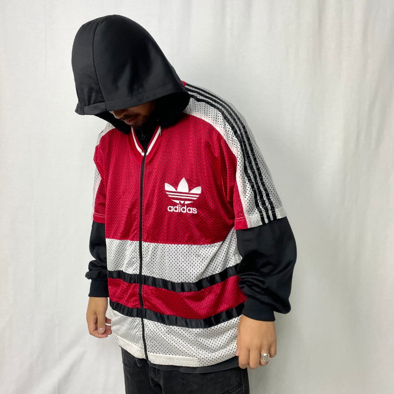 80年代 adidas アディダス ドッキング フェイクレイヤード メッシュ 