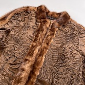 MOONBAT FUR ムーンバットファー 高級 本毛皮 リアルファー ハーフ コート サイズ 11 /ブラウン系 毛皮 婦人服 エレガント 上質