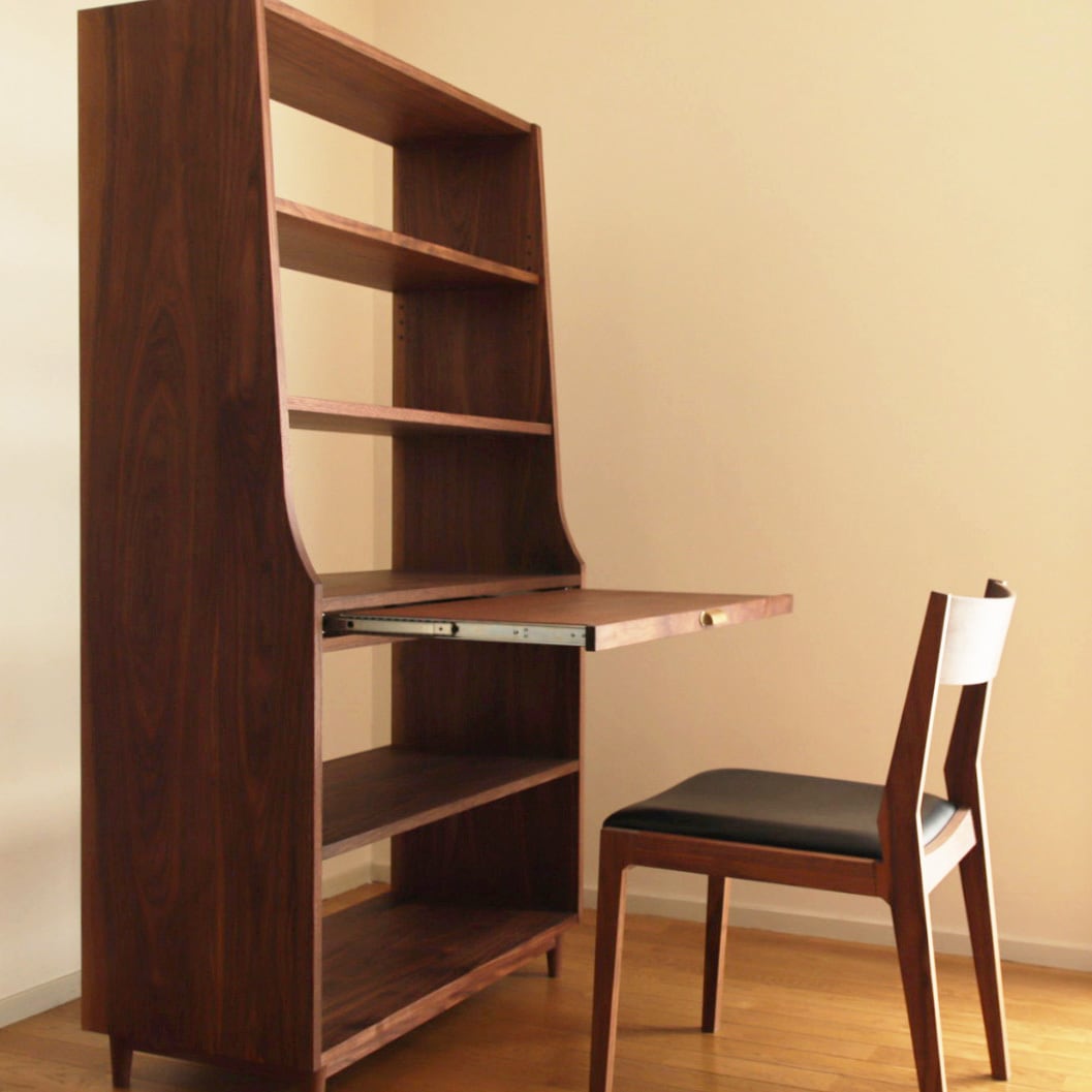 シェルフ 引き出し式天板 サイズオーダー可 ウォールナット shelf02