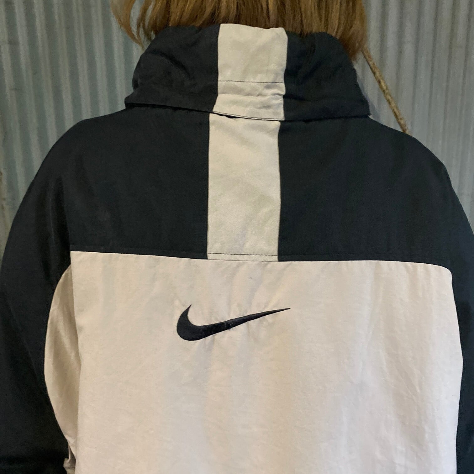 ナイキ 00s テック センターロゴ 中綿 フリース フード ナイロンジャケット 送料無料』NIKE 00s フード付中綿ナイロンジャケット ライナーフリース