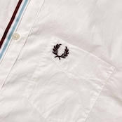 FRED PERRY フレッドペリー BD ボタンダウン 半袖シャツ L/ホワイト メンズ