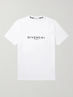 GIVENCHY　ロゴプリントコットンジャージーTシャツ　ホワイト