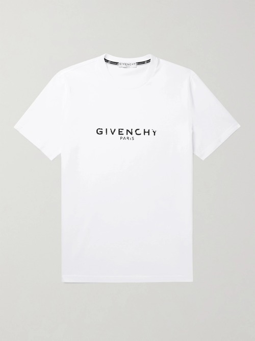 GIVENCHY　ロゴプリントコットンジャージーTシャツ　ホワイト
