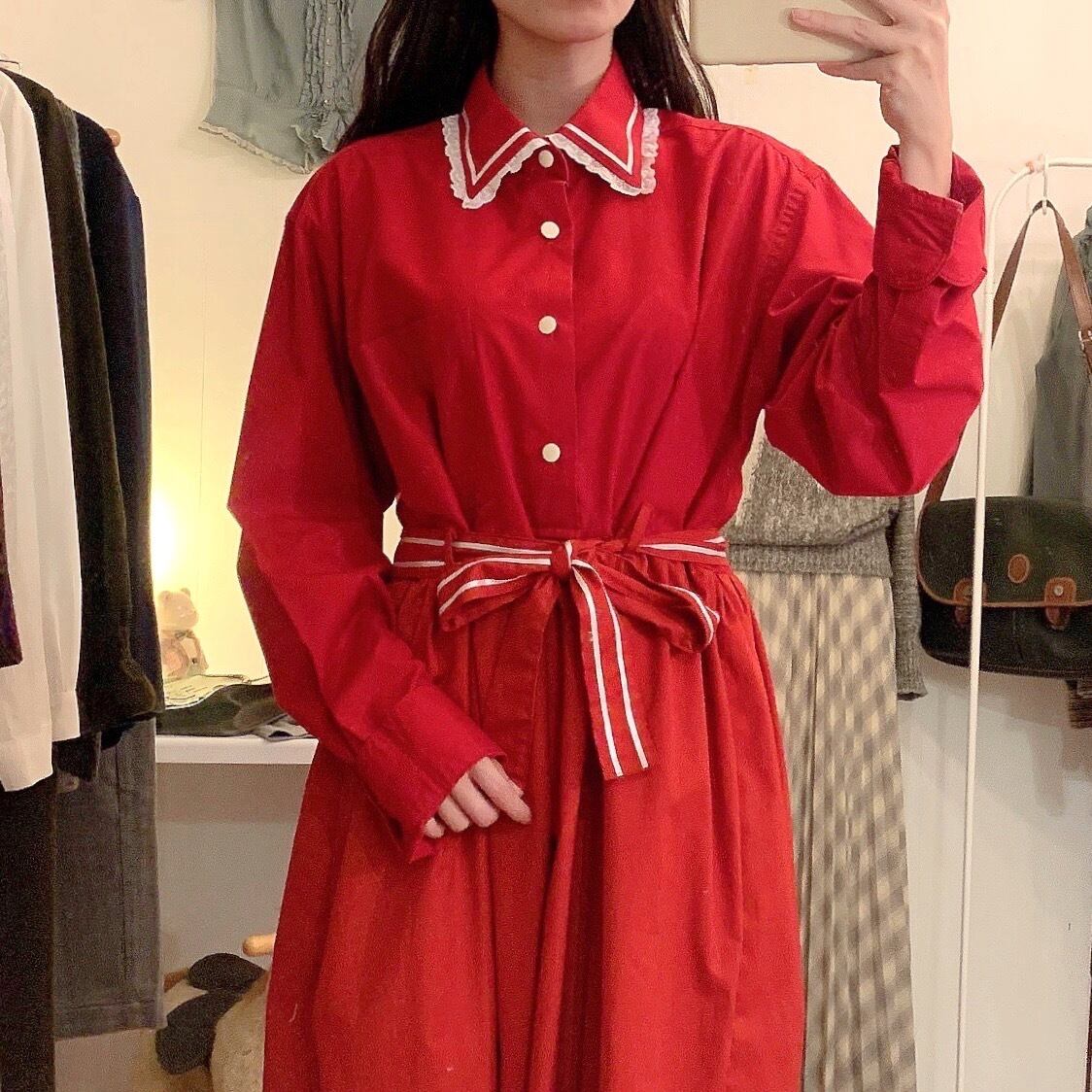 remake : strawberry line shirt one-piece