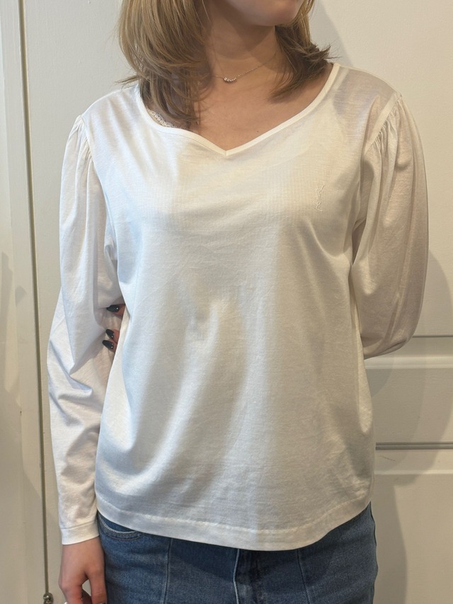 Yves Saint Laurent / vintage white long sleeve tops.
