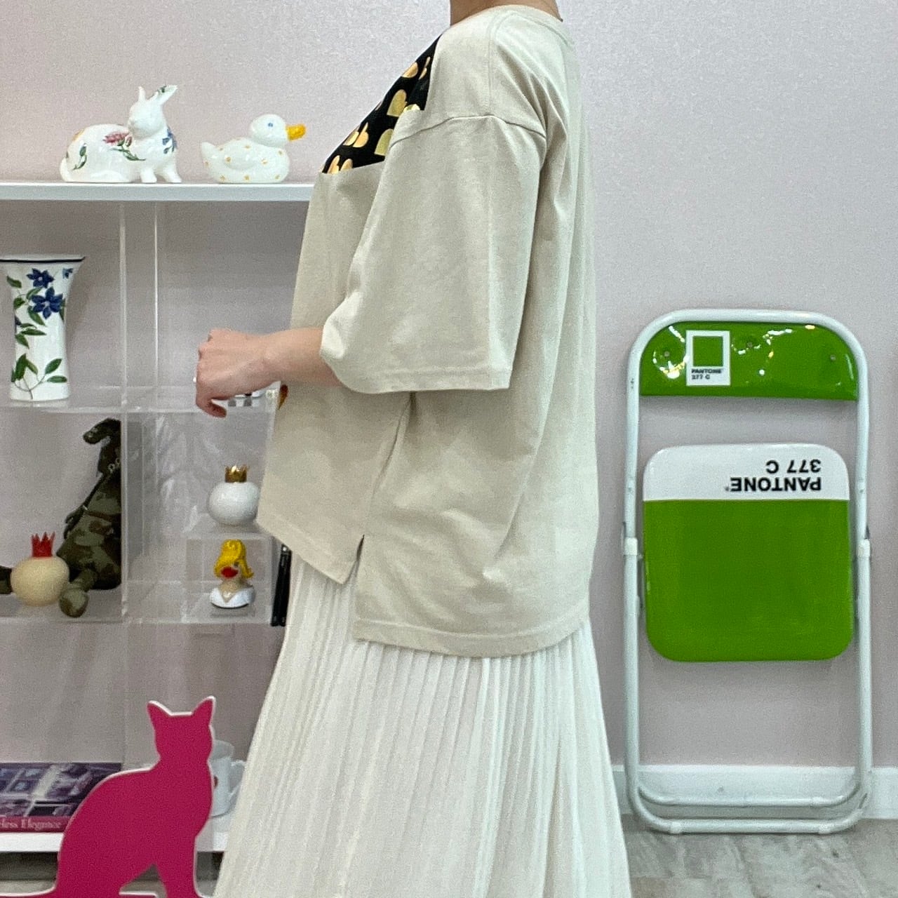 DOS DIOSAS　D8244リボンスカーフプリントTシャツ