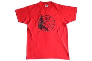 USED 80s Hanes FIFTY-FIFTY "50 ISN'T OLD IF YOU'RE A TREE" T-shirt -Large 02137