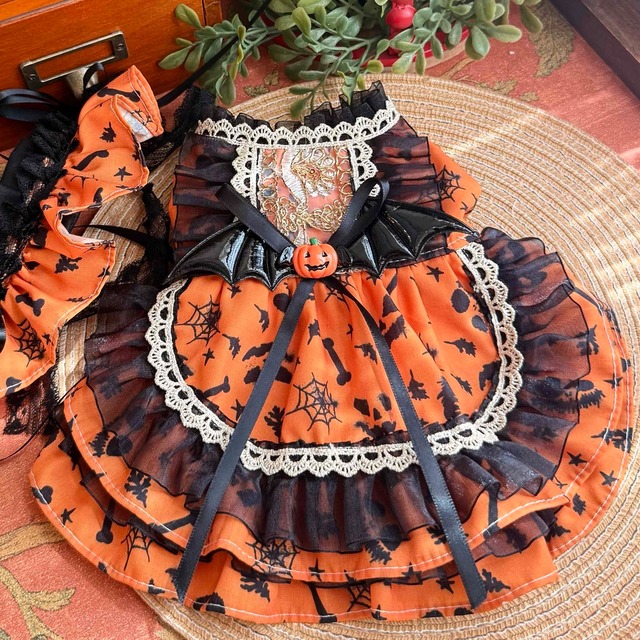 Halloween  orange devil wing dress