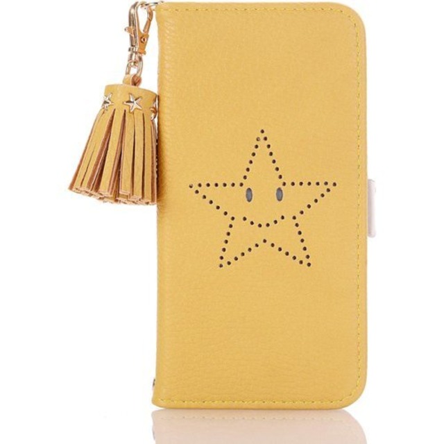 Xperia 1 ケース doo SO-03L au SOV40 Softbank 802so エクスペリア 1 手帳型 ケース かわいい星 笑顔 可愛いストラップ付き BOBOTO カード収納 スタンド機能付き マグネット開閉式 財布型 おしゃれ デザイン 小銭収納 全面保護 滑り防止 耐衝撃 Xperia 1 B5-イエロー 232