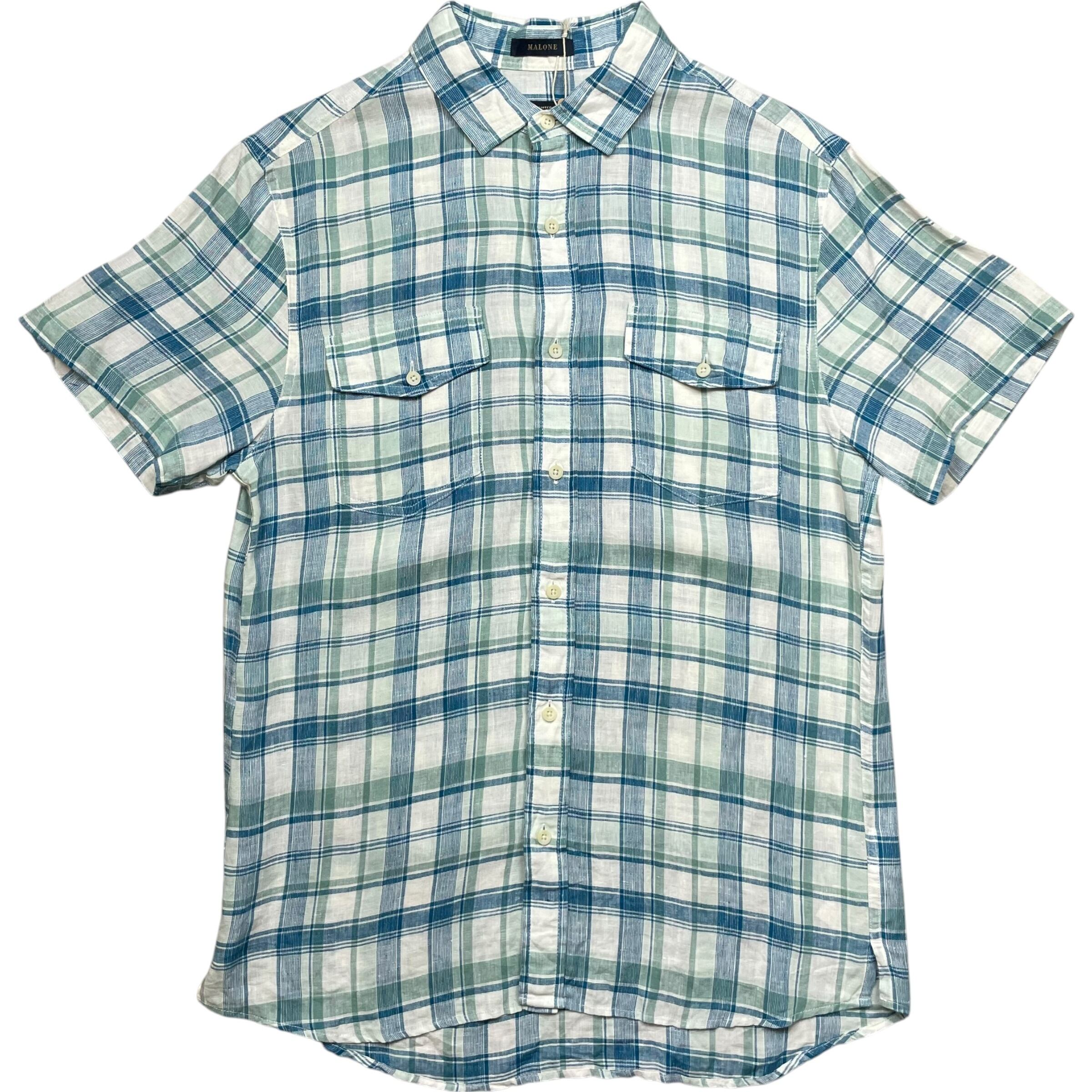 《M》 PENDLETON ペンドルトン リネンチェックシャツ 半袖シャツ 両胸ポケット no.9998