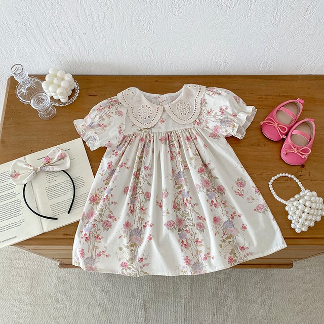 【姉妹服】フラワーレース襟ロンパース／フラワーワンピース - 11
