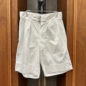 1950's ROYAL NAVY WHITE DRILL SHORTS ⑧