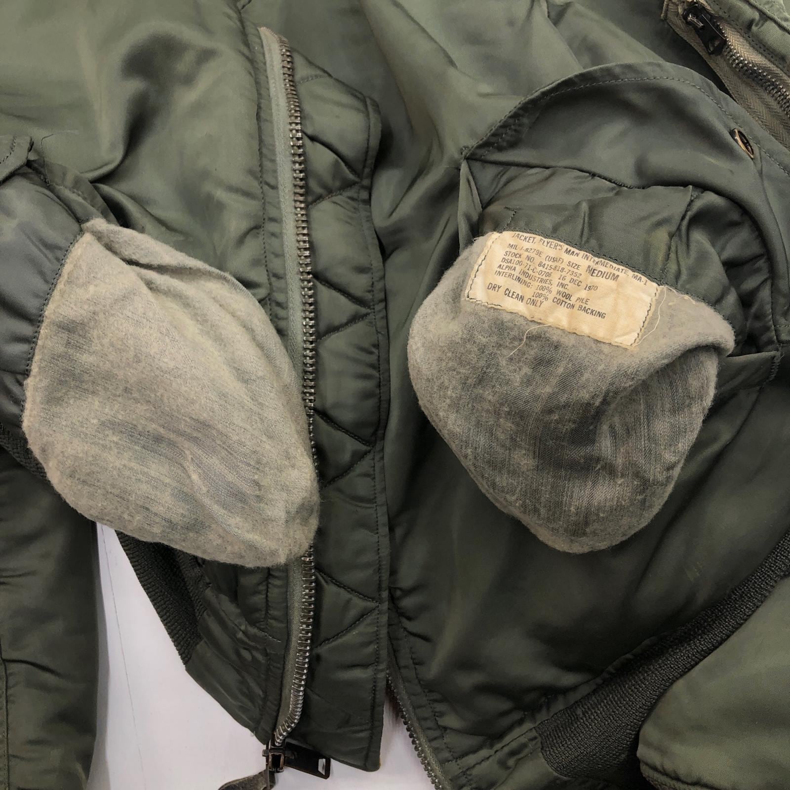 【美品】アルファ MA-1 フライトジャケット M カーキ USAF ALPHA MA-1 FLIGHT JACKET ｜アルファ インダストリーズ
