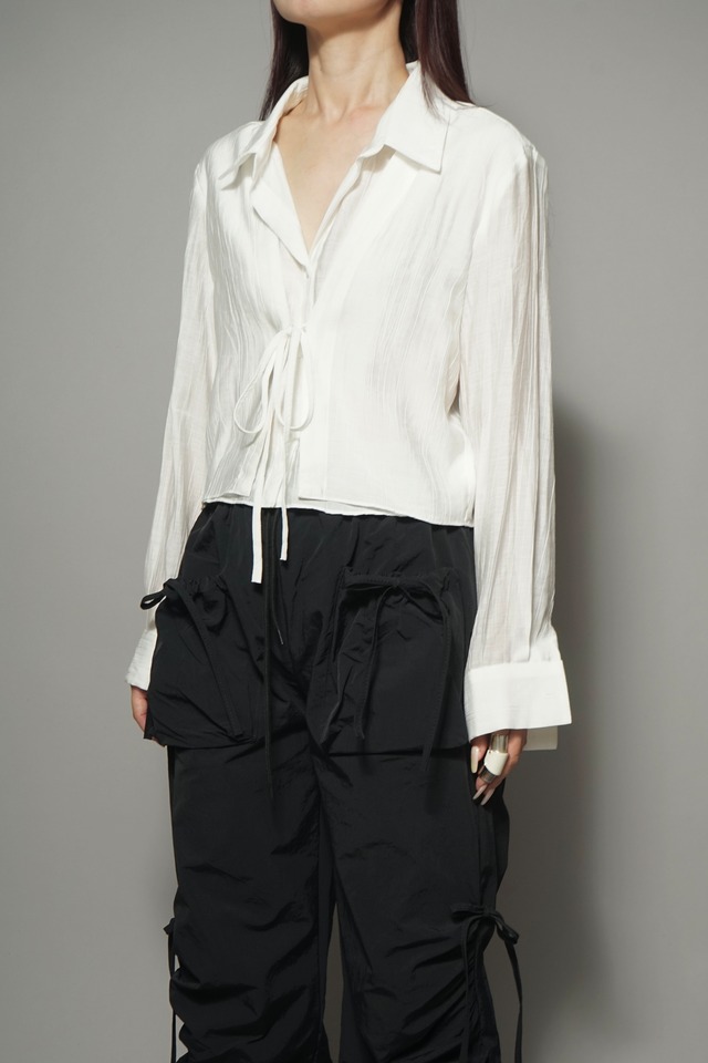 LAYERED TIE BLOUSE (WHITE) 2403-82-91