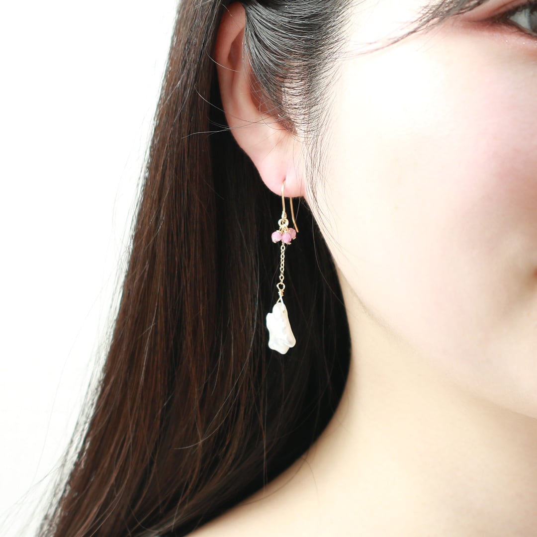 k14gf tourmaline flowerpearl ピアス mm1249 | 【MeiNu（メイニュウ