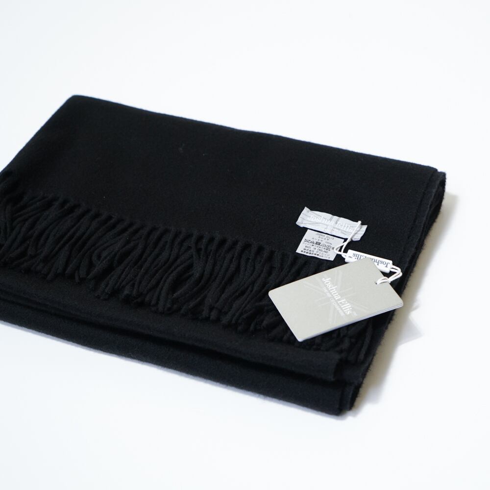 新品未使用・国内正規品 Joshua Ellis ジョシュア エリス カシミヤ大判ストール ブラック カシミヤ100%