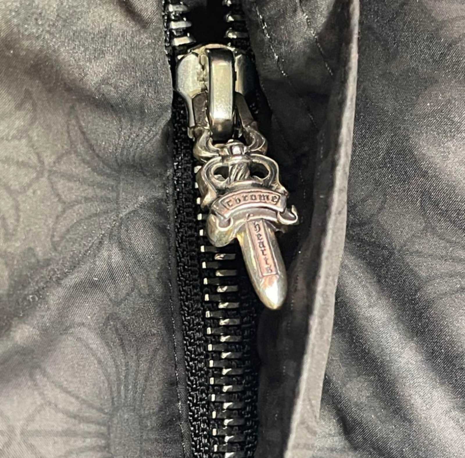 クロムハーツフード付きブラックダウンベスト CHROME HEARTS クロムハーツ（原本有） STIFF VEST CHプラス