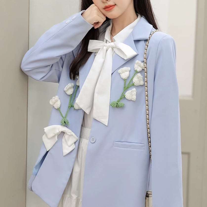フラワー刺繍テーラードジャケット ・61576 | sucrier ( シュクリエ 