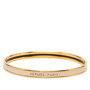 エルメス ユニ ブレスレット エクストラファン バングル ゴールド クレーム メッキ レディース HERMES 【中古】