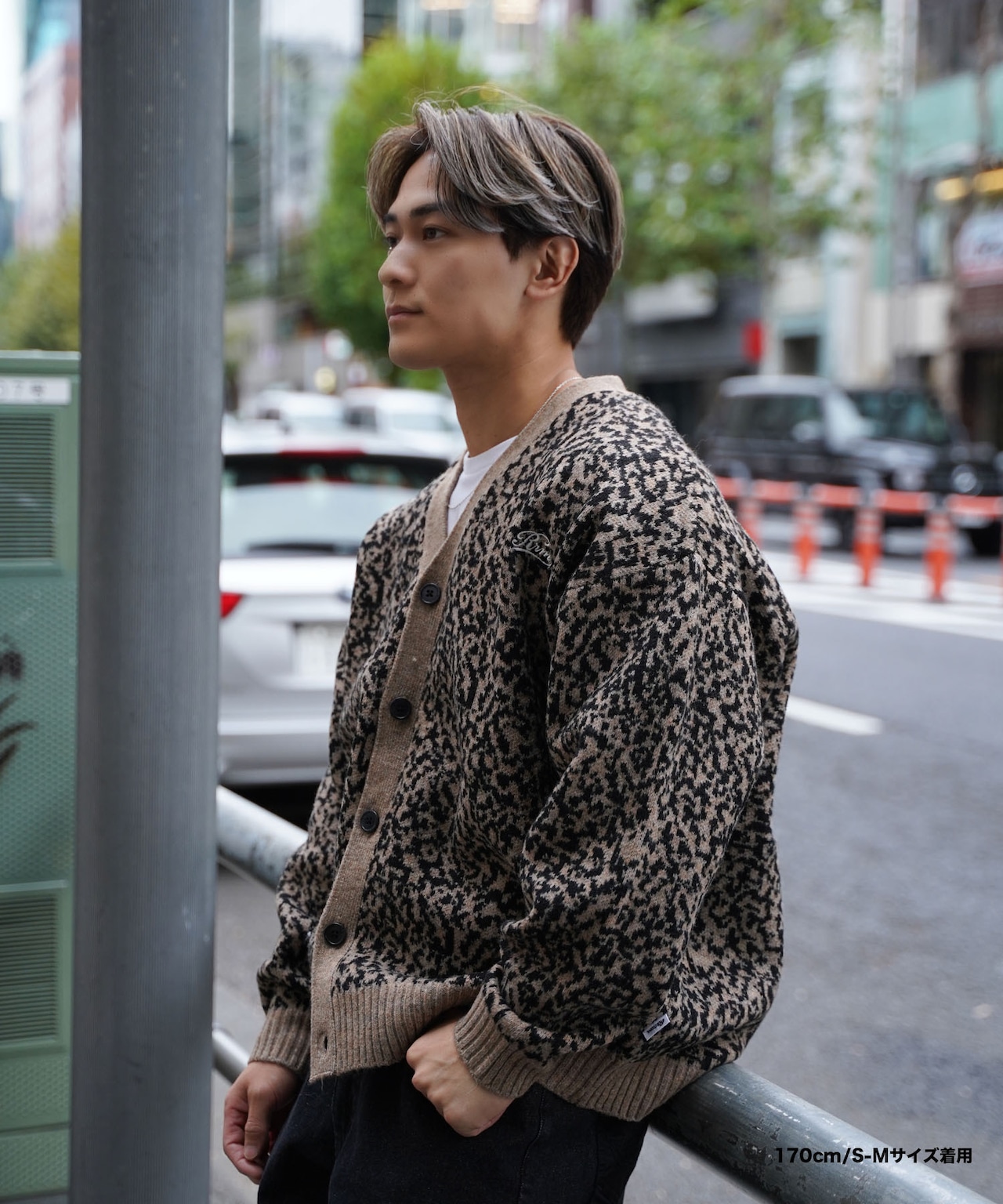 【#Re:room】LEOPARD JACQUARD BIG CARDIGAN［REK133］