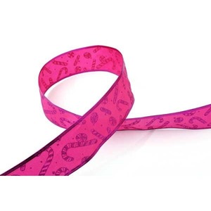 メタリックピンク地キャンディスティックリボンロール