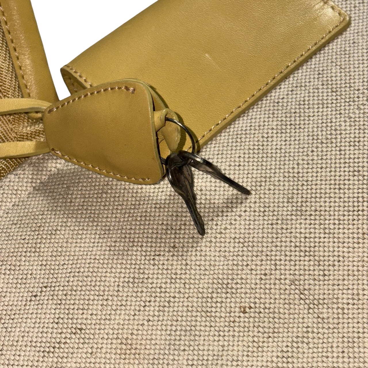 PRADA canvas × leather tote bag