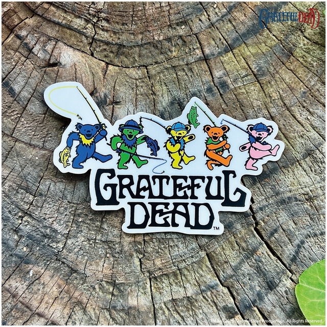 【BASSMANIA × GRATEFUL DEAD】  FISHING DEAD BARE Sticker ［WHITE］
