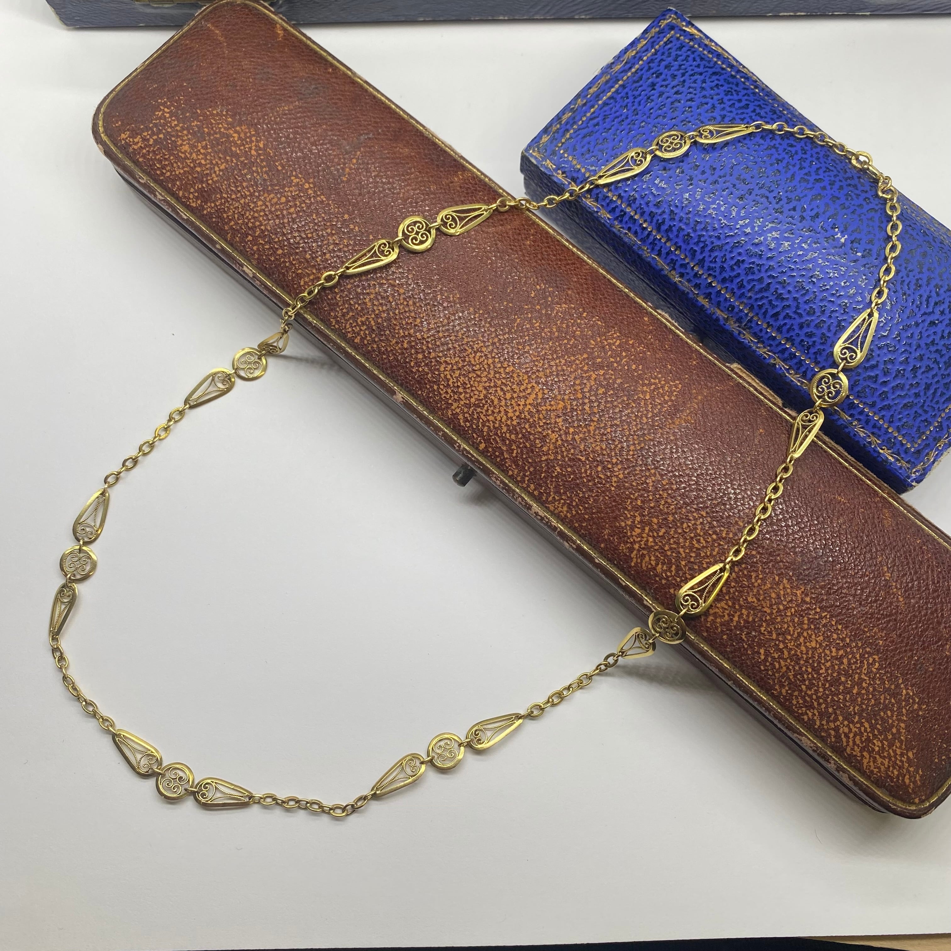 専用　フィリグリー　K18　フランスアンティーク　アンティークジュエリー 貴重】フランス アンティーク フィリグリー ネックレス（レアデザイン