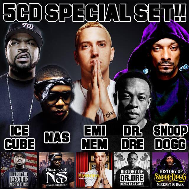 ② US hiphop CD まとめ売り　nas dr.dre eminem EMINEM、ICE CUBE、SNOOP DOGG、NAS、Dr. Dreのベストセット!!】DJ