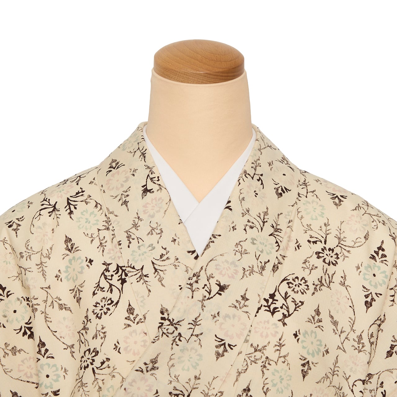 木版更紗 花唐草模様小紋 袷着物【中古】 | かわの屋