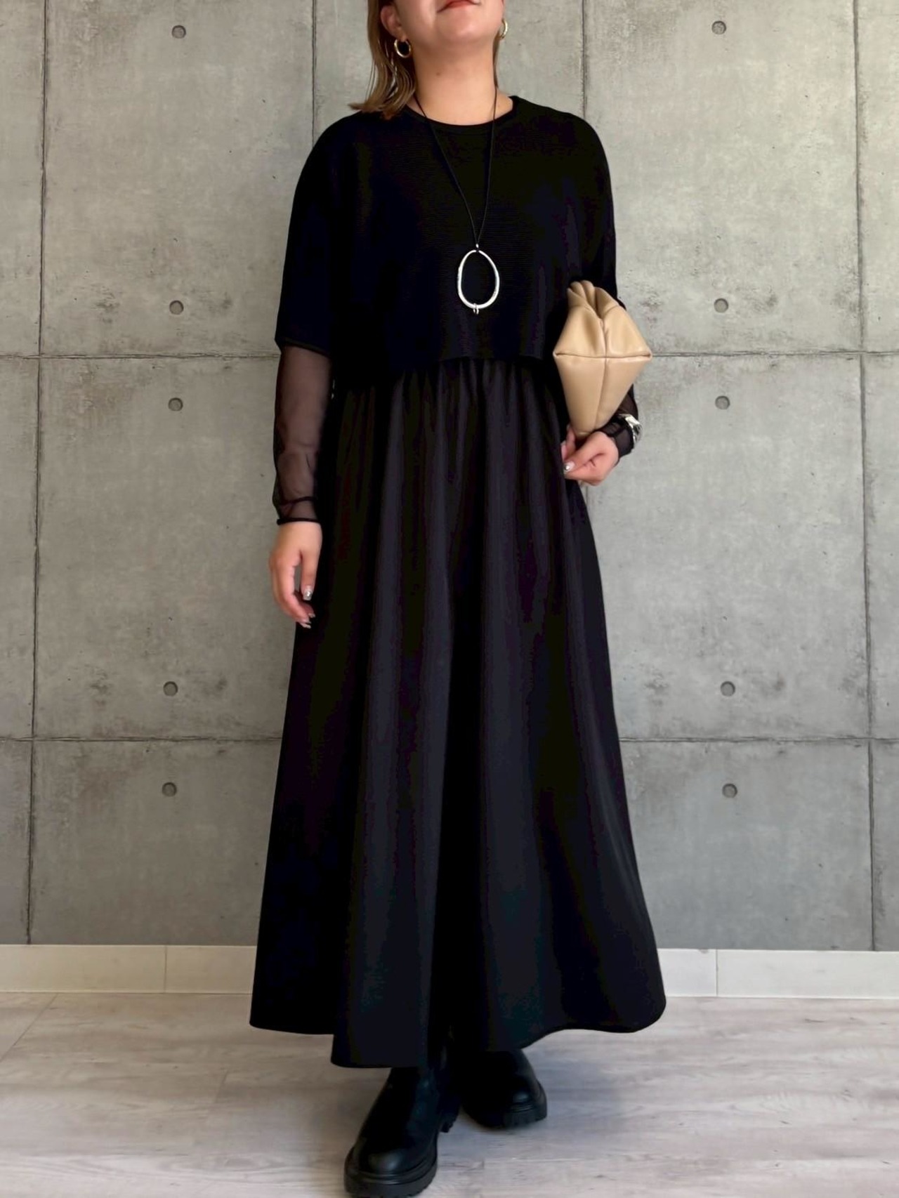 ロージー　Rosiee　袖チュール切り替えKnit　R751234