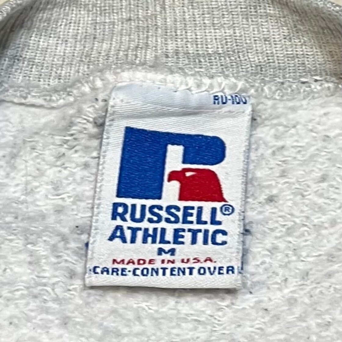 size M】90s ラッセルアスレチック USA製 前V スウェット 刺繍タグ 