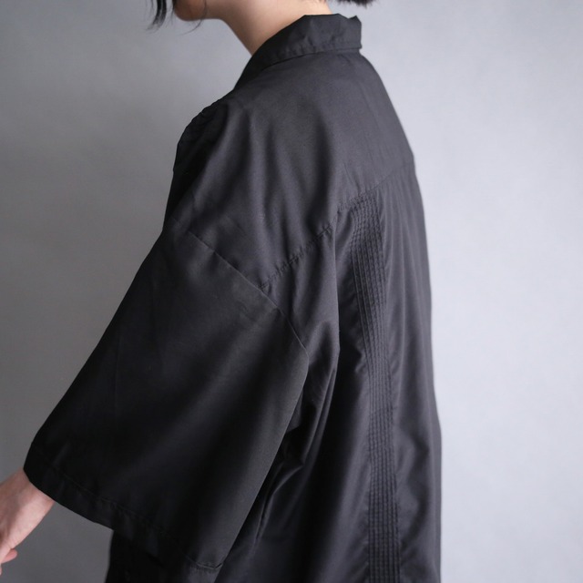 black 1-tone 3XL super big h/s cuba shirt
