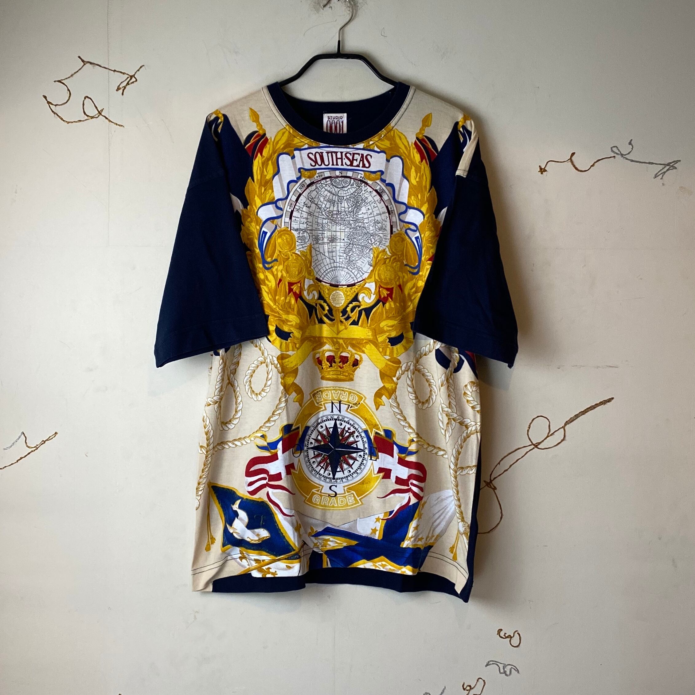 GIANFRANCO FERRE scarf pattern full print tee | NOIR ONLINE