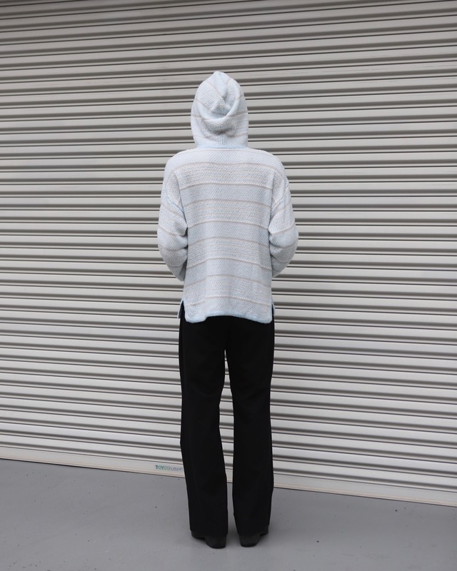 pile fabric border hoodie