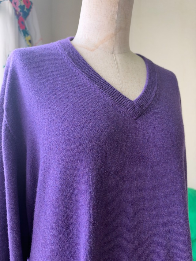 L.L.Bean Cotton Cashmere V-Neck Oversized Knit