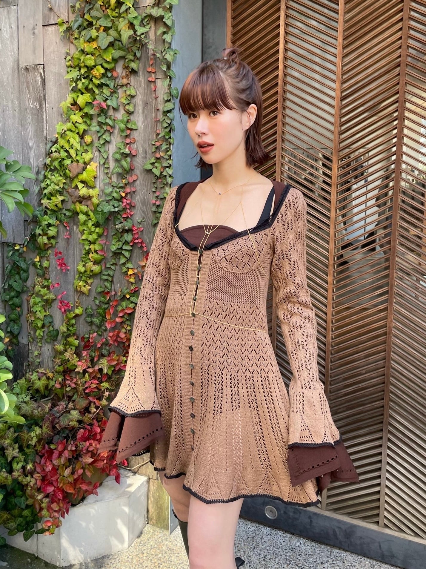 24SS】FETICO フェティコ / LACE KNIT MINI DRESS | TRENTオンライン  